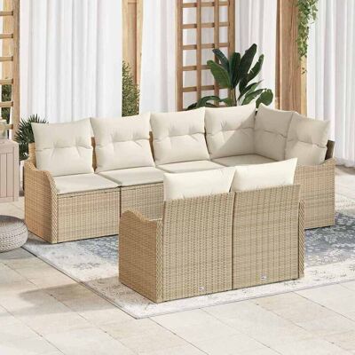 vidaXL Gartensofa-set Beige Poly-Rattan vidaXL Gartensofa-set Beige Poly-Rattan