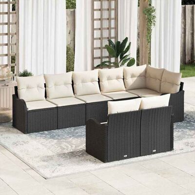 vidaXL Gartensofa-set 8 Stk. Schwarz Poly-Rattan vidaXL Gartensofa-set 8 Stk. Schwarz Poly-Rattan
