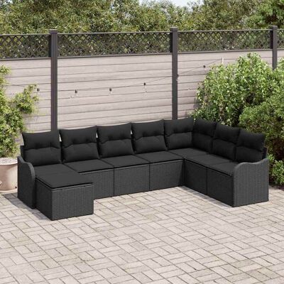 vidaXL Gartensofa-set 8 Stk. Schwarz Poly-Rattan vidaXL Gartensofa-set 8 Stk. Schwarz Poly-Rattan