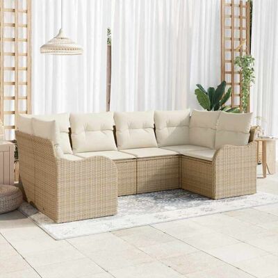vidaXL Gartensofa-set Beige Poly-Rattan vidaXL Gartensofa-set Beige Poly-Rattan