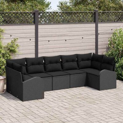 VidaXL Gartensofa-Set 7-teilig Schwarz VidaXL Gartensofa-Set 7-teilig Schwarz