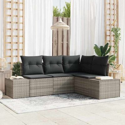 VidaXL Gartensofa-Set - Elegantes Modernes Korb 4-teiliges Lounge-Set VidaXL Gartensofa-Set - Elegantes Modernes Korb 4-teiliges Lounge-Set