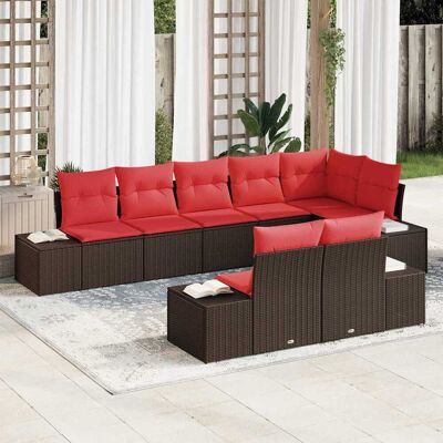 vidaXL Gartensofa-set 8 Stk. Braun Poly-Rattan vidaXL Gartensofa-set 8 Stk. Braun Poly-Rattan