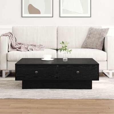 vidaXL Couchtisch Schwarz Eichen-Optik 90 x 90 x 28 cm Holzwerkstoff vidaXL Couchtisch Schwarz Eichen-Optik 90 x 90 x 28 cm Holzwerkstoff
