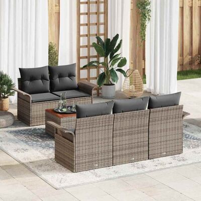 Vidaxl Gartensofaset - Modernes 6-Sitzer mit Kissen - Gartenmöbel Vidaxl Gartensofaset - Modernes 6-Sitzer mit Kissen - Gartenmöbel