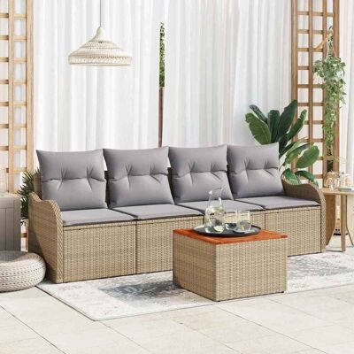 Vidaxl Gartensofa 5-teiliges Set Beige Synthetischer Rattan Modern Vidaxl Gartensofa 5-teiliges Set Beige Synthetischer Rattan Modern