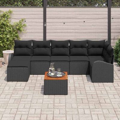 vidaXL Gartensofa-set 8 Stk. Schwarz Poly-Rattan vidaXL Gartensofa-set 8 Stk. Schwarz Poly-Rattan