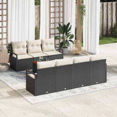 vidaXL Gartensofa-set 8 Stk. Schwarz Poly-Rattan vidaXL Gartensofa-set 8 Stk. Schwarz Poly-Rattan