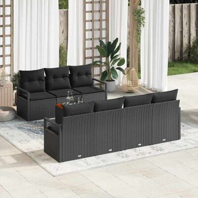 vidaXL Gartensofa-set 8 Stk. Schwarz Poly-Rattan vidaXL Gartensofa-set 8 Stk. Schwarz Poly-Rattan