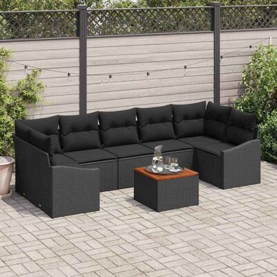 vidaXL Gartensofa-set 8 Stk. Schwarz Poly-Rattan vidaXL Gartensofa-set 8 Stk. Schwarz Poly-Rattan