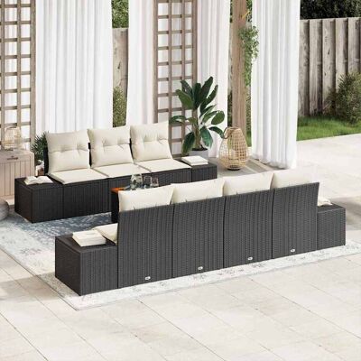 vidaXL Gartensofa-set 8 Stk. Schwarz Poly-Rattan vidaXL Gartensofa-set 8 Stk. Schwarz Poly-Rattan