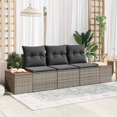 vidaXL Garten 3-teiliges Sofaset mit Kissen - Outdoor-Möbel vidaXL Garten 3-teiliges Sofaset mit Kissen - Outdoor-Möbel