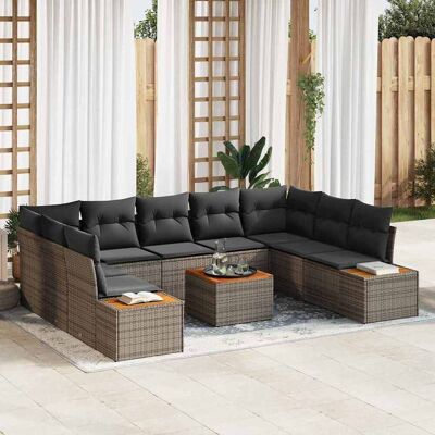 GARTEN SOFA SET - Modulares Outdoor-Sektion mit Stauraum, Grau GARTEN SOFA SET - Modulares Outdoor-Sektion mit Stauraum, Grau
