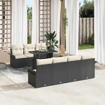 vidaXL Gartensofa-set 8 Stk. Schwarz Poly-Rattan vidaXL Gartensofa-set 8 Stk. Schwarz Poly-Rattan