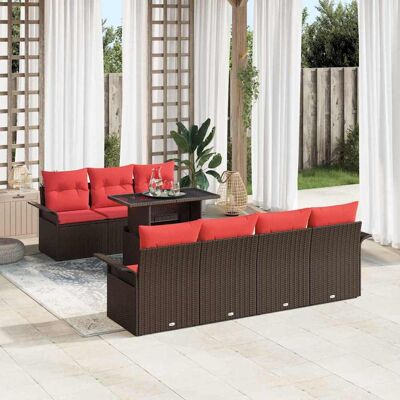 vidaXL Gartensofa-set 8 Stk. Braun Poly-Rattan vidaXL Gartensofa-set 8 Stk. Braun Poly-Rattan