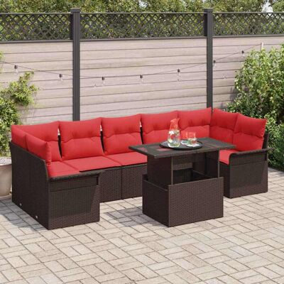 vidaXL Gartensofa-set 8 Stk. Braun Poly-Rattan vidaXL Gartensofa-set 8 Stk. Braun Poly-Rattan