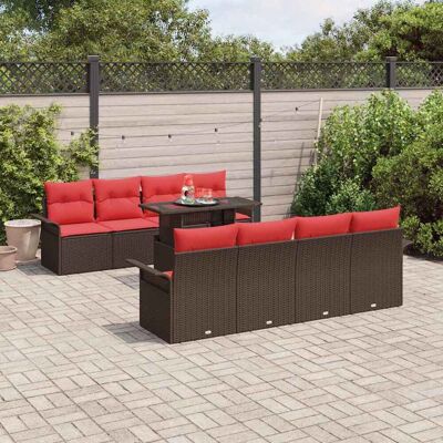 vidaXL Gartensofa-set 8 Stk. Braun Poly-Rattan vidaXL Gartensofa-set 8 Stk. Braun Poly-Rattan
