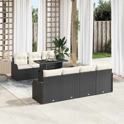 vidaXL Gartensofa-set 8 Stk. Schwarz Poly-Rattan vidaXL Gartensofa-set 8 Stk. Schwarz Poly-Rattan