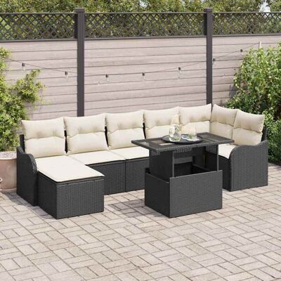 vidaXL Gartensofa-set 8 Stk. Schwarz Poly Rattan vidaXL Gartensofa-set 8 Stk. Schwarz Poly Rattan