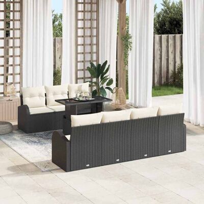 vidaXL Gartensofa-set 8 Stk. Schwarz Poly-Rattan vidaXL Gartensofa-set 8 Stk. Schwarz Poly-Rattan