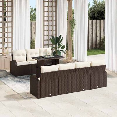 vidaXL Gartensofa-set 8 Stk. Braun Poly-Rattan vidaXL Gartensofa-set 8 Stk. Braun Poly-Rattan