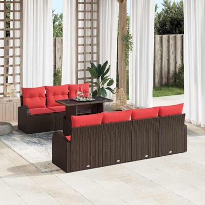 vidaXL Gartensofa-set 8 Stk. Braun Poly Rattan vidaXL Gartensofa-set 8 Stk. Braun Poly Rattan