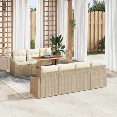 vidaXL Gartensofa-set 8 Stk. Beige und Creme vidaXL Gartensofa-set 8 Stk. Beige und Creme