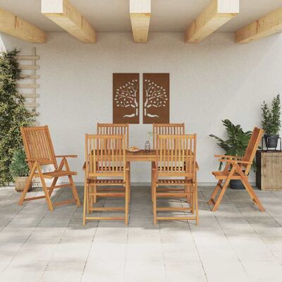 vidaXL Garten Essgruppe 7 pcs Natur Massivholz Akazie vidaXL Garten Essgruppe 7 pcs Natur Massivholz Akazie
