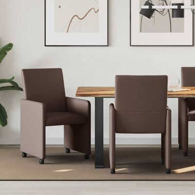 vidaXL Esszimmerstühle mit Rollen 2 pcs Braun 57 x 66 x 94 cm vidaXL Esszimmerstühle mit Rollen 2 pcs Braun 57 x 66 x 94 cm