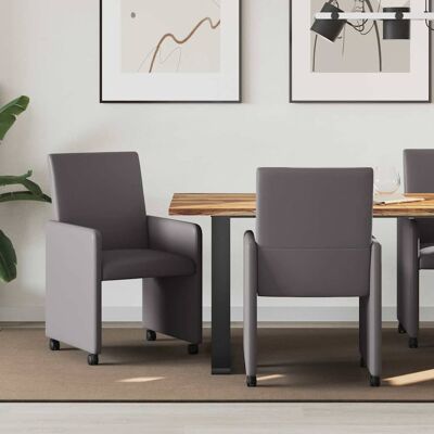 vidaXL Esszimmerstühle mit Rollen 2 pcs Grau 57 x 66 x 94 cm vidaXL Esszimmerstühle mit Rollen 2 pcs Grau 57 x 66 x 94 cm