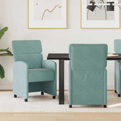 vidaXL Esszimmerstühle mit Rollen 2 pcs Meergrün 58 x 65 x 98 cm Samt vidaXL Esszimmerstühle mit Rollen 2 pcs Meergrün 58 x 65 x 98 cm Samt