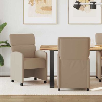vidaXL Esszimmerstühle mit Rollen 2 pcs Cappuccino 58 x 65 x 98 cm vidaXL Esszimmerstühle mit Rollen 2 pcs Cappuccino 58 x 65 x 98 cm