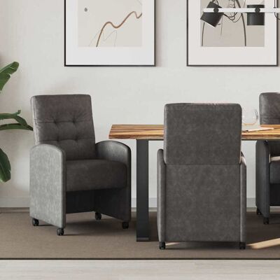 vidaXL Esszimmerstühle mit Rollen 2 pcs Schwarz 58 x 67 x 97 cm vidaXL Esszimmerstühle mit Rollen 2 pcs Schwarz 58 x 67 x 97 cm