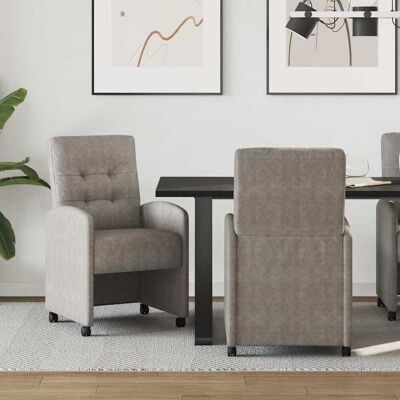 vidaXL Esszimmerstühle mit Rollen 2 pcs Grau 58 x 67 x 97 cm vidaXL Esszimmerstühle mit Rollen 2 pcs Grau 58 x 67 x 97 cm