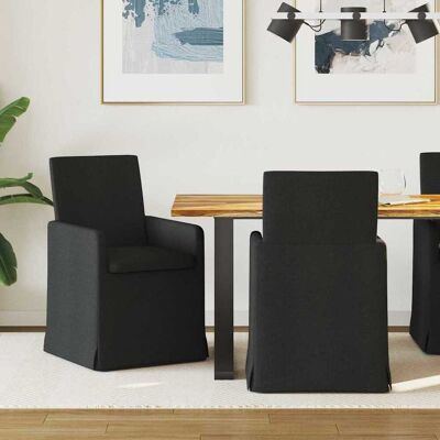 vidaXL Esszimmerstühle 2 pcs Schwarz 57 x 67 x 95 cm Stoff vidaXL Esszimmerstühle 2 pcs Schwarz 57 x 67 x 95 cm Stoff
