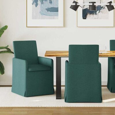 vidaXL Esszimmerstühle 2 pcs Dunkelgrün 57 x 67 x 95 cm Stoff vidaXL Esszimmerstühle 2 pcs Dunkelgrün 57 x 67 x 95 cm Stoff
