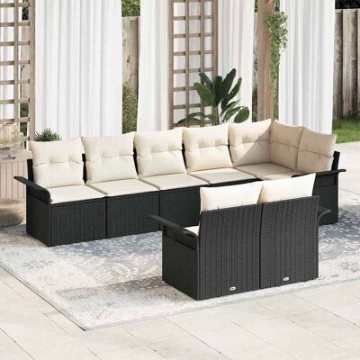 vidaXL Gartensofa-set 8 Stk. Schwarz Poly-Rattan vidaXL Gartensofa-set 8 Stk. Schwarz Poly-Rattan