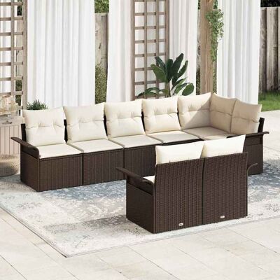 vidaXL Gartensofa-set 8 Stk. Braun Poly-Rattan vidaXL Gartensofa-set 8 Stk. Braun Poly-Rattan