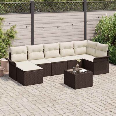 vidaXL Gartensofa-set 8 Stk. Braun Poly-Rattan vidaXL Gartensofa-set 8 Stk. Braun Poly-Rattan
