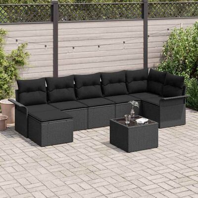 vidaXL Gartensofa-set 8 Stk. Schwarz Poly-Rattan vidaXL Gartensofa-set 8 Stk. Schwarz Poly-Rattan