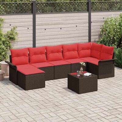 vidaXL Gartensofa-set 8 Stk. Braun Poly-Rattan vidaXL Gartensofa-set 8 Stk. Braun Poly-Rattan