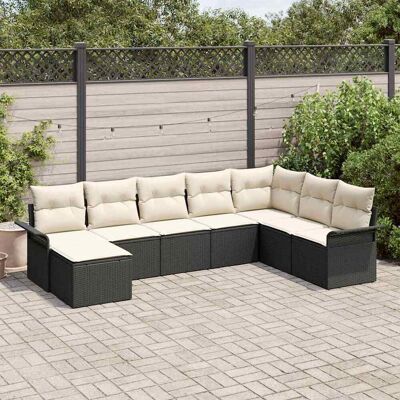 vidaXL Gartensofa-set 8 Stk. Schwarz Poly Rattan vidaXL Gartensofa-set 8 Stk. Schwarz Poly Rattan
