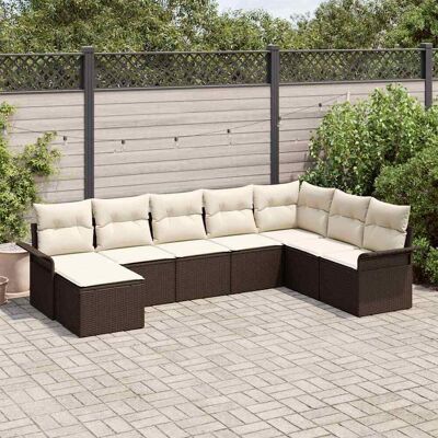 vidaXL Gartensofa-set 8 Stk. Braun Poly Rattan vidaXL Gartensofa-set 8 Stk. Braun Poly Rattan