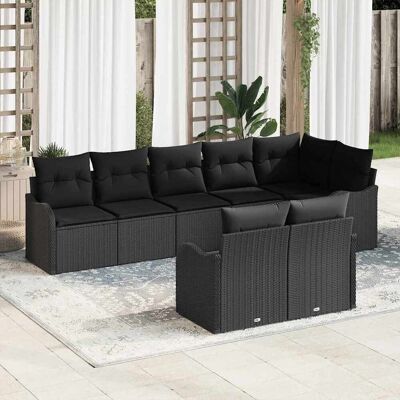 vidaXL Gartensofa-set 8 Stk. Schwarz Poly-Rattan vidaXL Gartensofa-set 8 Stk. Schwarz Poly-Rattan