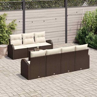 vidaXL Gartensofa-set 8 stk. 7-Sitzanzahl Braun und Creme Poly-Rattan vidaXL Gartensofa-set 8 stk. 7-Sitzanzahl Braun und Creme Poly-Rattan