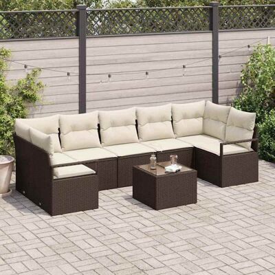 vidaXL Gartensofa-set 8 stk. 7-Sitzanzahl Braun und Creme Poly-Rattan vidaXL Gartensofa-set 8 stk. 7-Sitzanzahl Braun und Creme Poly-Rattan