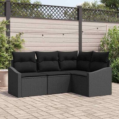 Vidaxl Gartensofagarnitur Schwarz - Outdoor-Möbel Vidaxl Gartensofagarnitur Schwarz - Outdoor-Möbel