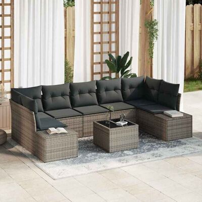 Graues Gartensofa-Set 8 Stück - Nur für den Außenbereich Graues Gartensofa-Set 8 Stück - Nur für den Außenbereich