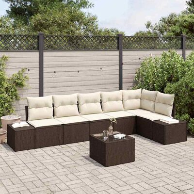 VidaXL Garten Sofagruppe 6-tlg Grau Poly Rattan VidaXL Garten Sofagruppe 6-tlg Grau Poly Rattan