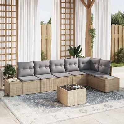 VidaXL Garten-Sofagarnitur 7-tlg. - Modulares Outdoor-Set VidaXL Garten-Sofagarnitur 7-tlg. - Modulares Outdoor-Set